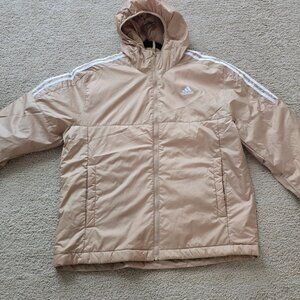 Adidas Hooded Jacket (Beige/Tan) – Size M